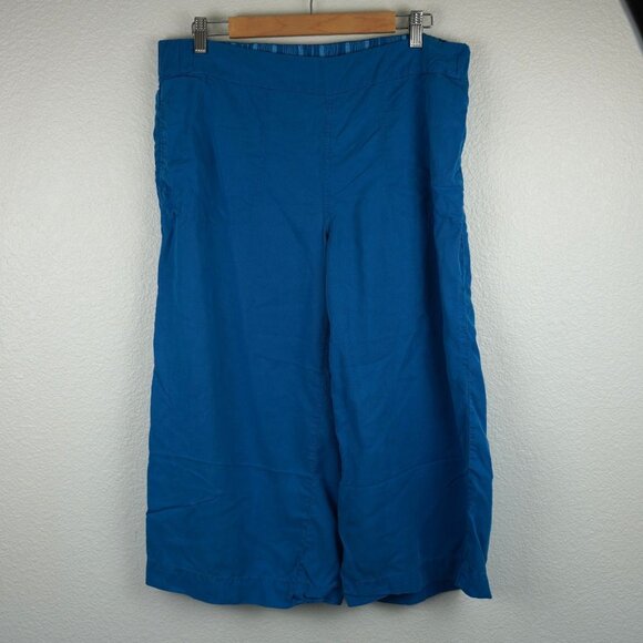 Fresh Produce Clare Seaport Blue Wide Leg Pants Large 100% Tencel - Picture 2 of 9